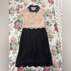 Betsey Johnson Lace Dress in Black and Cream
